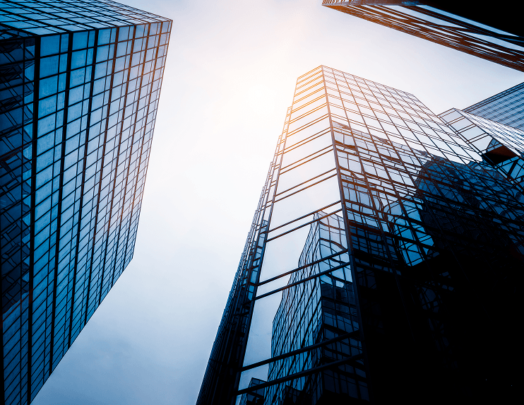 Low angle view skyscrapers